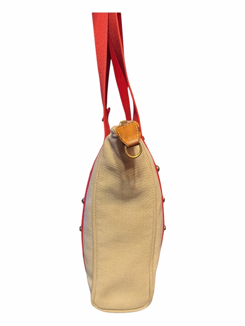 Louis Vuitton Antigua Cabas PM Canvas Tote Bag Red/Cream | SR0065 - Picture 4 of 8